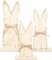 3 Pcs Easter Bunny Wooden Signs with Rope Bow and Base Bunny Shaped Freestanding Centerpiece Signs Rabbit Wood Easter Bunnies Bunny Table Decor for Party Office Home Tabletop Gift, 3 Sizes